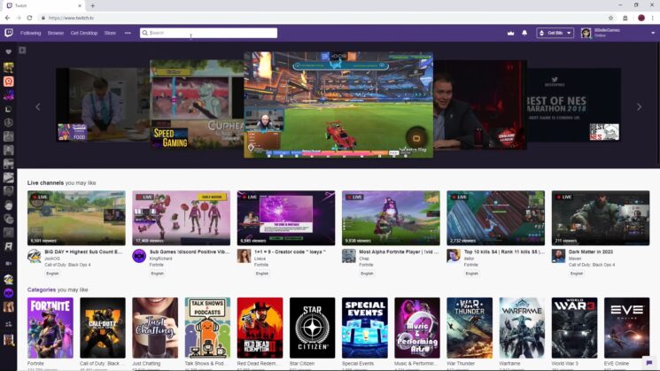 Twitch Platform for Streaming